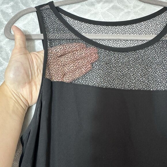 Eileen Fisher Silk Shift Dress Medium Black Minimal Timeless Sophisticated Sleek - Picture 2 of 11